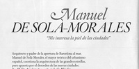 Imagen para el proyecto Debate: Manuel de Solà-Morales