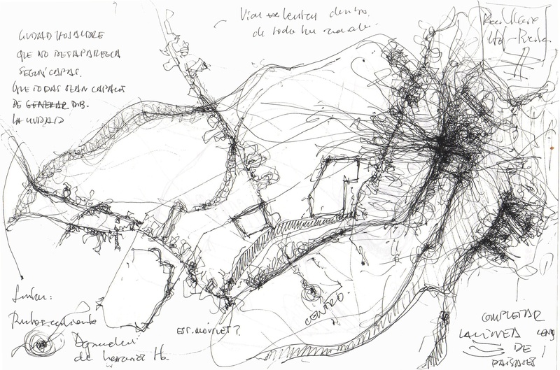 Croquis imaginando ciudad