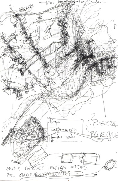 Croquis imaginando ciudad