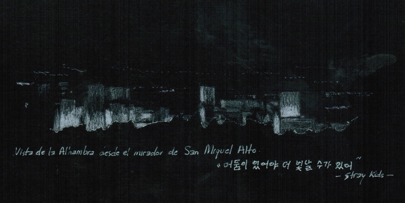 Vista nocturna de la Alhambra 