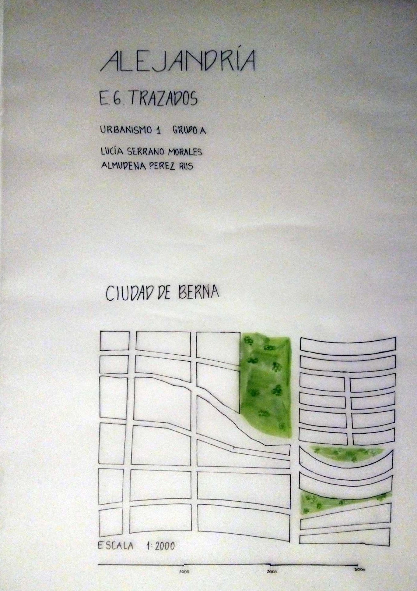 En la ciudad antigua de Berna, hemos realizado una disposición con calles longitudinales y una organización rígida pero capaz de experimentar variaciones sin que se altere su trama básica de calles y parcelas. 