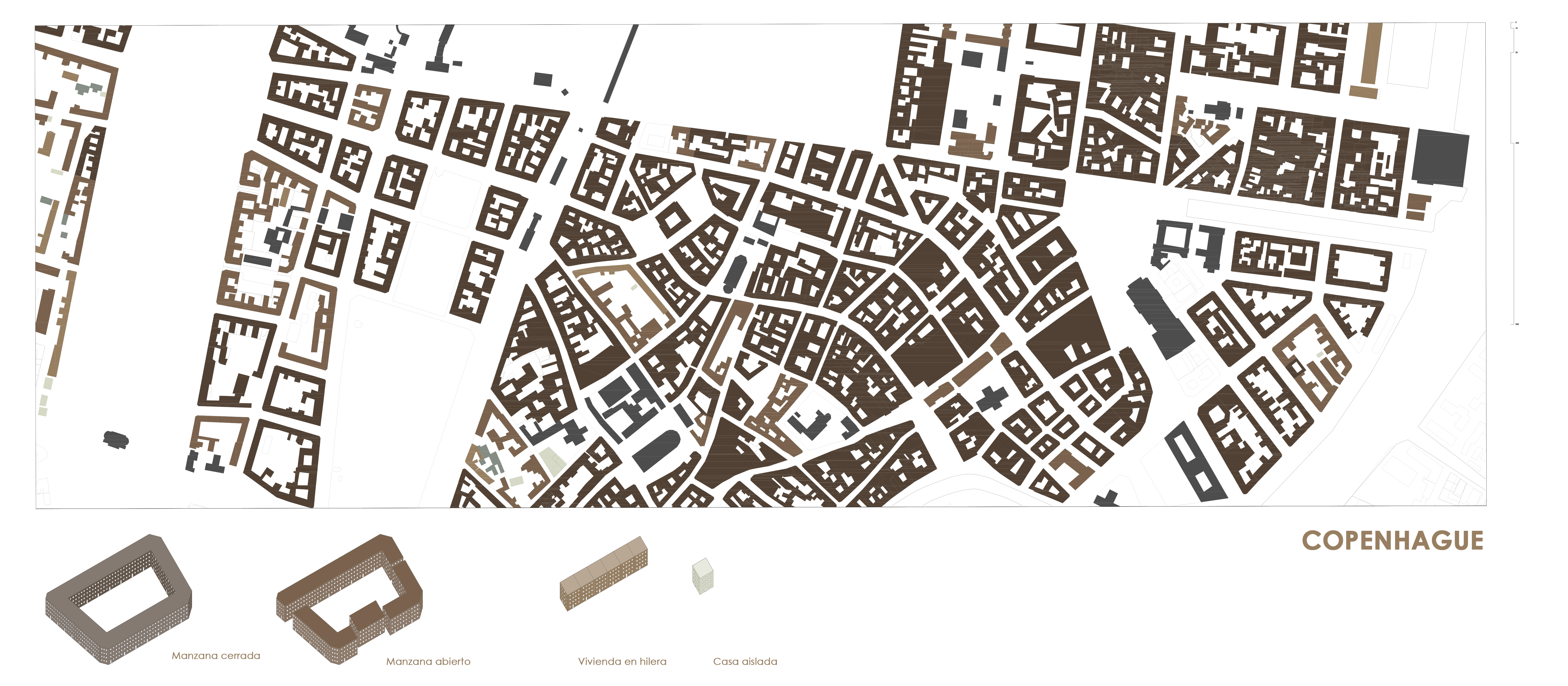 Análisis de la parcelación y las tipologías de edificacion básicas de Copenhague