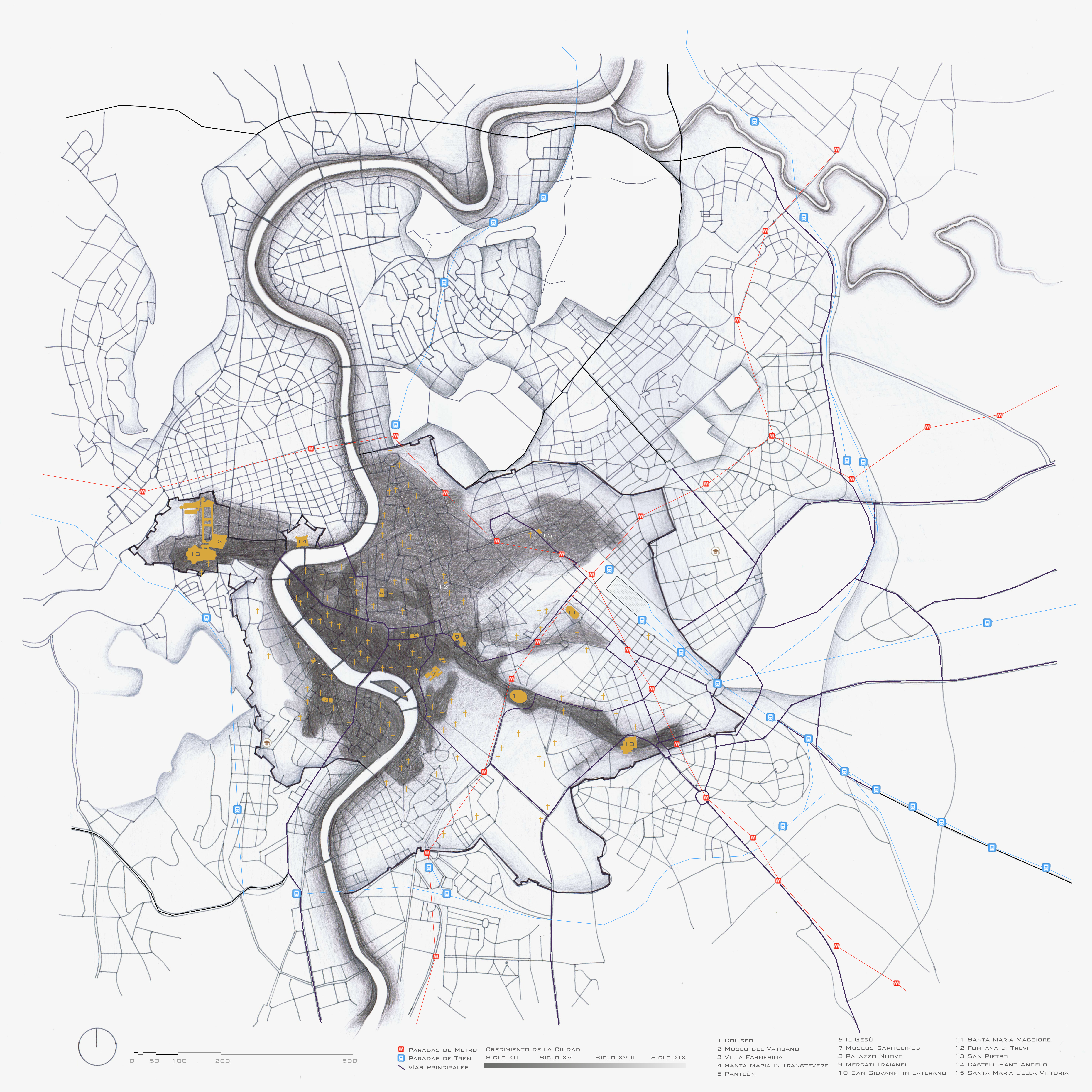 Cartografía de la ciudad de Roma. Corregido